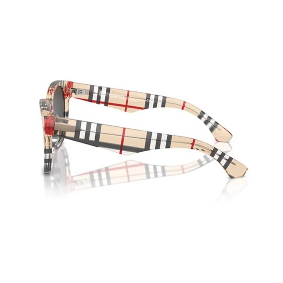 Burberry B4432-U 4122/87 54-19-140mm Vintage Check Round Sunglasses - Picture 4 of 6